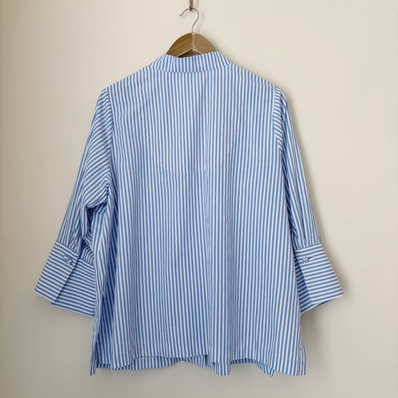 Gretchen Scott Wash / Wear Forget Me Knot Top Goddess XXL Light Blue Stripe - Picture 3 of 6